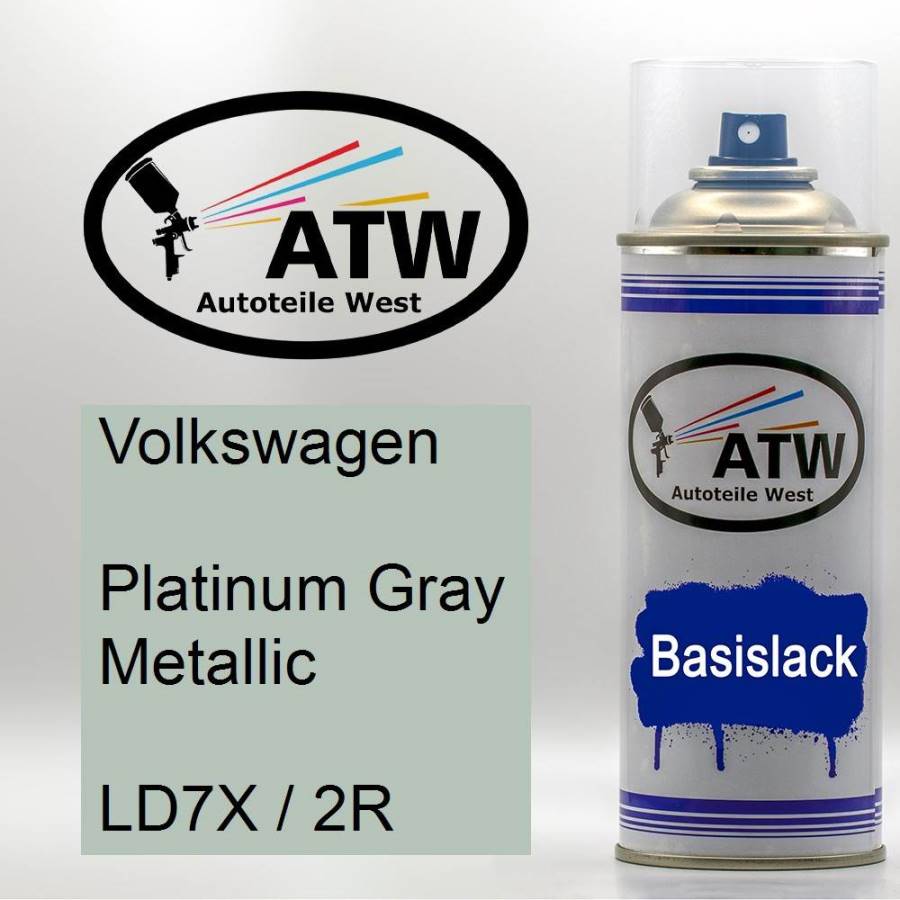 Volkswagen, Platinum Gray Metallic, LD7X / 2R: 400ml Sprühdose, von ATW Autoteile West.